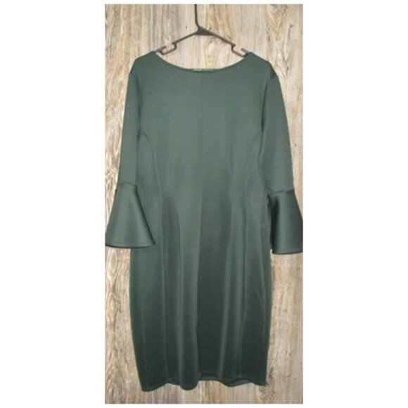 NWT Lane Bryant Dark Green Bell Ruffle Slv Dress Womens Size 16 Whimsigoth Boho - Picture 13 of 13